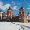 Belarus Mir castle in winter Diamond Paintings