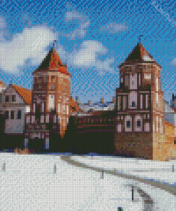 Belarus Mir castle in winter Diamond Paintings