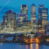 Canary wharf skyline in london Diamond Paintings