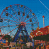 Denos Wonder Wheel Amusement Park Diamond Paintings