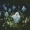 Cute ghosts dancing Diamond Paintings