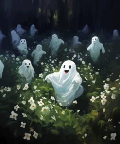 Cute ghosts dancing Diamond Paintings