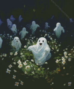 Cute ghosts dancing Diamond Paintings