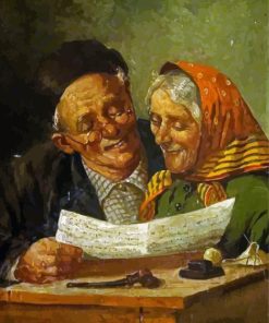 Elderly Couple Reading Diamond Paintings