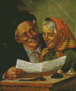 Elderly Couple Reading Diamond Paintings