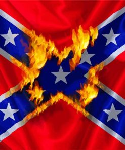 Fire On Rebel flag Diamond Paintings