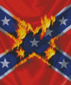 Fire On Rebel flag Diamond Paintings