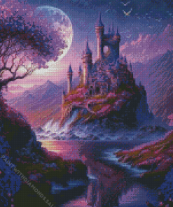 Purple Magical Castle Diamond Paintings