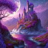Purple Magical Castle Diamond Paintings