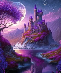 Purple Magical Castle Diamond Paintings