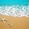 Starfish on beach with blue ocean Diamond Paintings