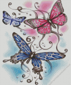 Three butterflies Diamond Paintings