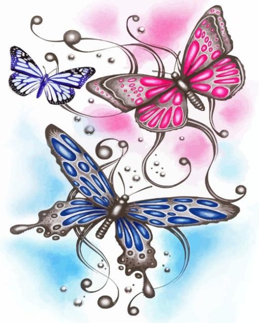 Three butterflies Diamond Paintings