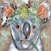 Koala Bear With Flower Crown Diamond Paintings