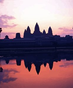 Angkor Wat Silhouette Diamond Paintings