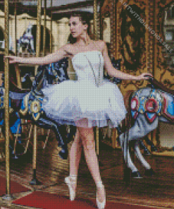 ballerina dancing on carousel Diamond Paintings