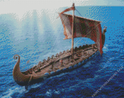 the Viking longship Diamond Piantings