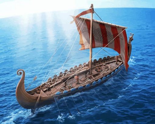 the Viking longship Diamond Piantings