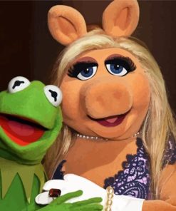 the frog kermit and miss piggy Diamond Paintings