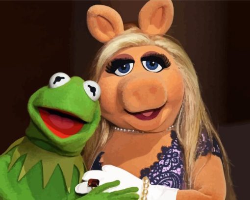 the frog kermit and miss piggy Diamond Paintings