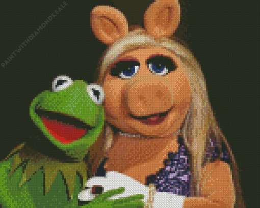 the frog kermit and miss piggy Diamond Paintings