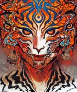 Abstract Tiger Woman Diamond Painting