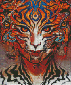 Abstract Tiger Woman Diamond Painting