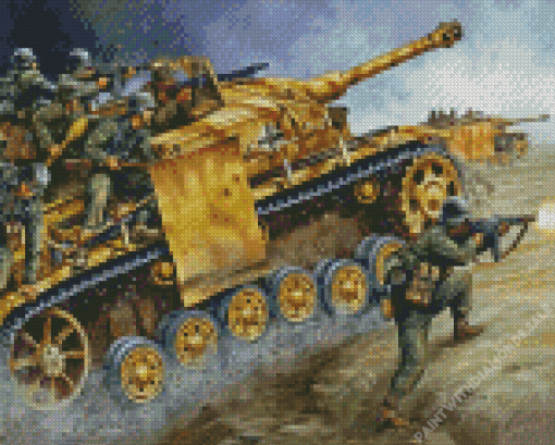 Army Tank Diamond Painting