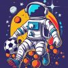 Astronaut Soccer Diamond Painting