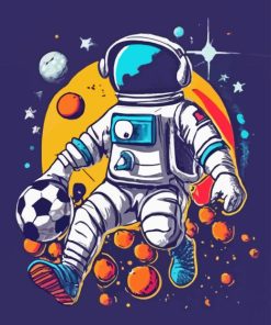 Astronaut Soccer Diamond Painting