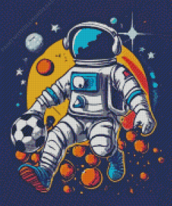 Astronaut Soccer Diamond Painting