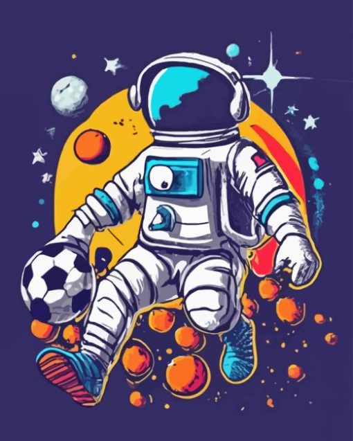 Astronaut Soccer Diamond Painting