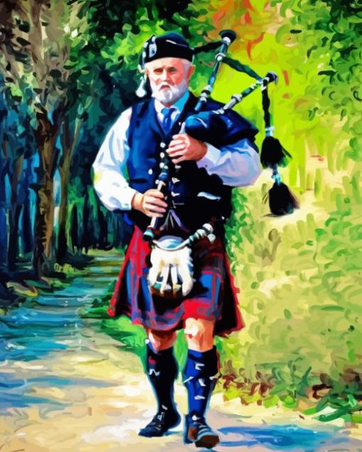 Bagpipe Man Diamond Painting