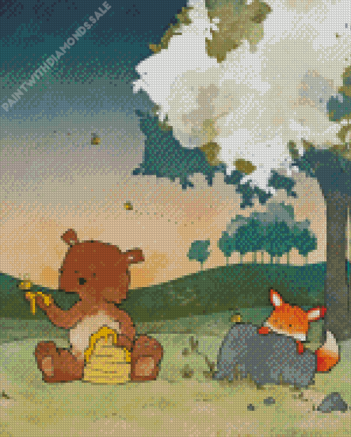 Bear And Fox Diamond Painting