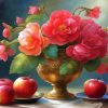 Begonias Vase And Apples Diamond Painting