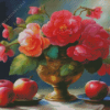 Begonias Vase And Apples Diamond Painting