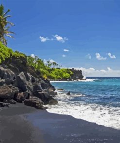 Black Sand Beach Diamond Painting