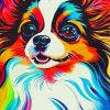 Colorful Papillon Dog Diamond Painting