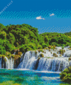 Croatia Waterfall Diamond Painting