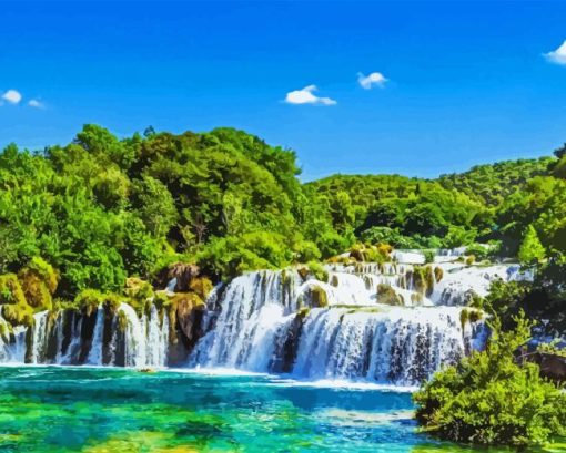 Croatia Waterfall Diamond Painting