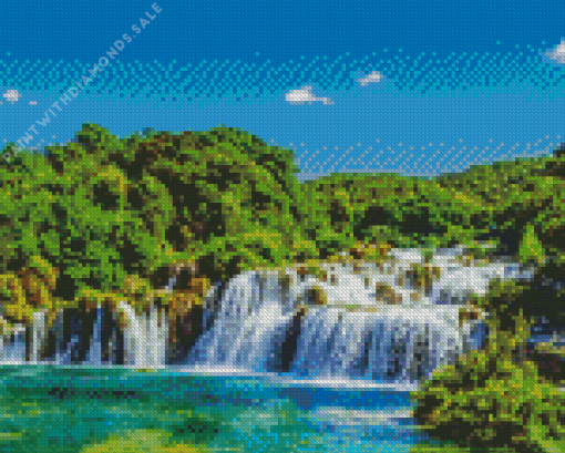 Croatia Waterfall Diamond Painting