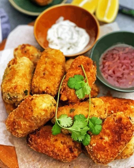 Croquette Plate Diamond Paintings