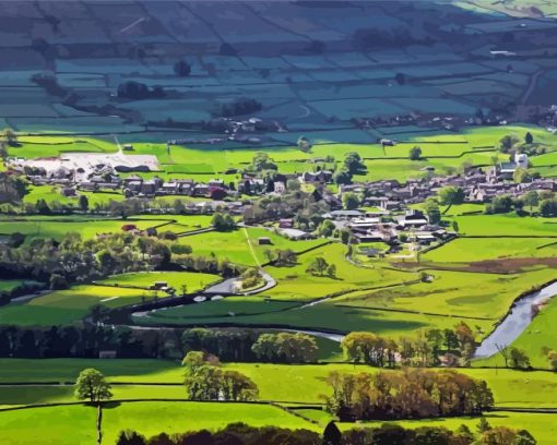 Hawes Town in England Diamond Painting