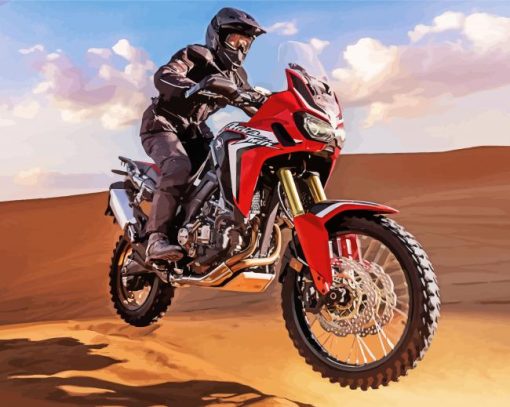 Honda Africa Twin In Desert Diamond Painting