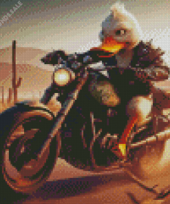 Howard The Duck on Motorcycle Diamond Painting