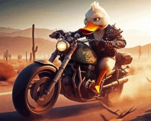 Howard The Duck on Motorcycle Diamond Painting