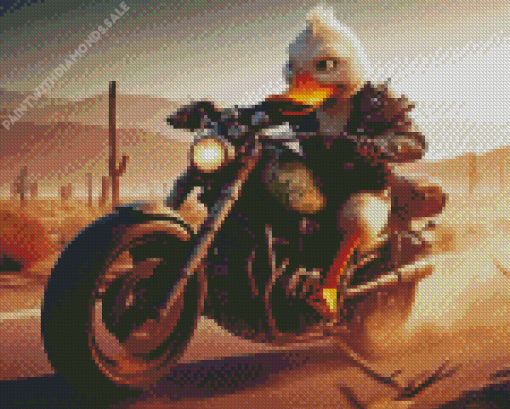 Howard The Duck on Motorcycle Diamond Painting