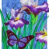 Irises And Butterflies Diamond Painting