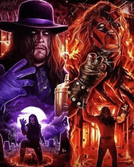 Kane And Undertaker Wrestlers Diamond Paintings