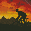 Mountain Biker Silhouette Diamond Paintings